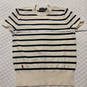 Polo by Ralph Lauren Cream and Black Striped Tee